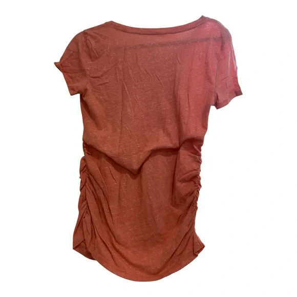 Sonoma Goods for Life Maternity Side-Ruched V-Neck T-Shirt in Coral - Picture 2 of 3